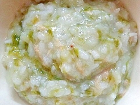 離乳食後期　ツナ＆玉ねぎ＆キャベツ入り海苔風味お粥